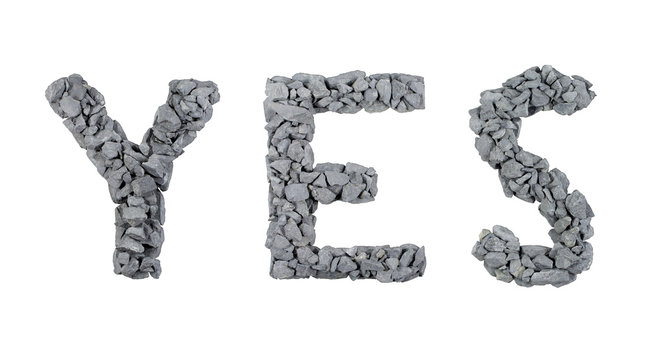 YES word with rock