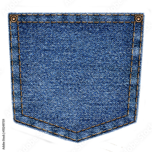 Cuadros en Lienzo Simple blue jeans pocket isolated on white background