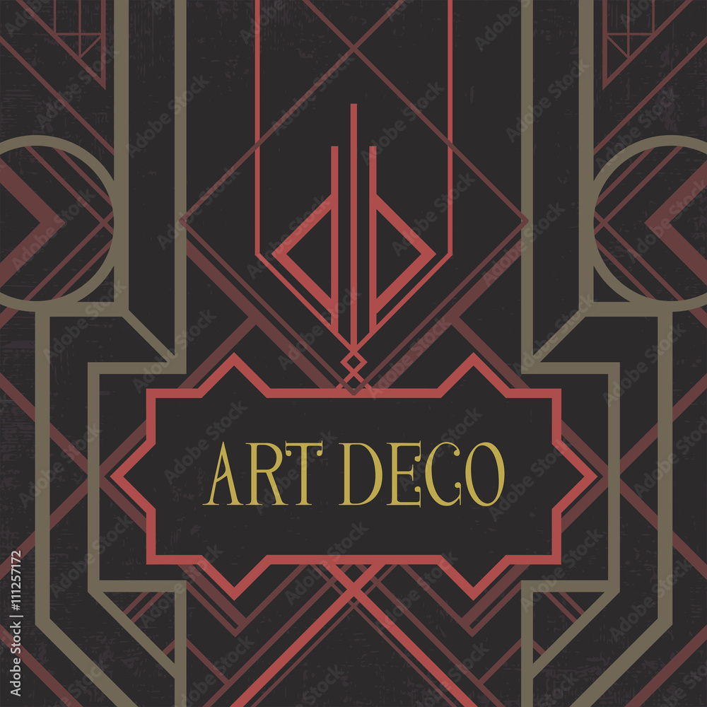 Dark artdeco abstract geometric background - obrazy, fototapety, plakaty 