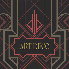 Wall Mural - Dark artdeco abstract geometric background