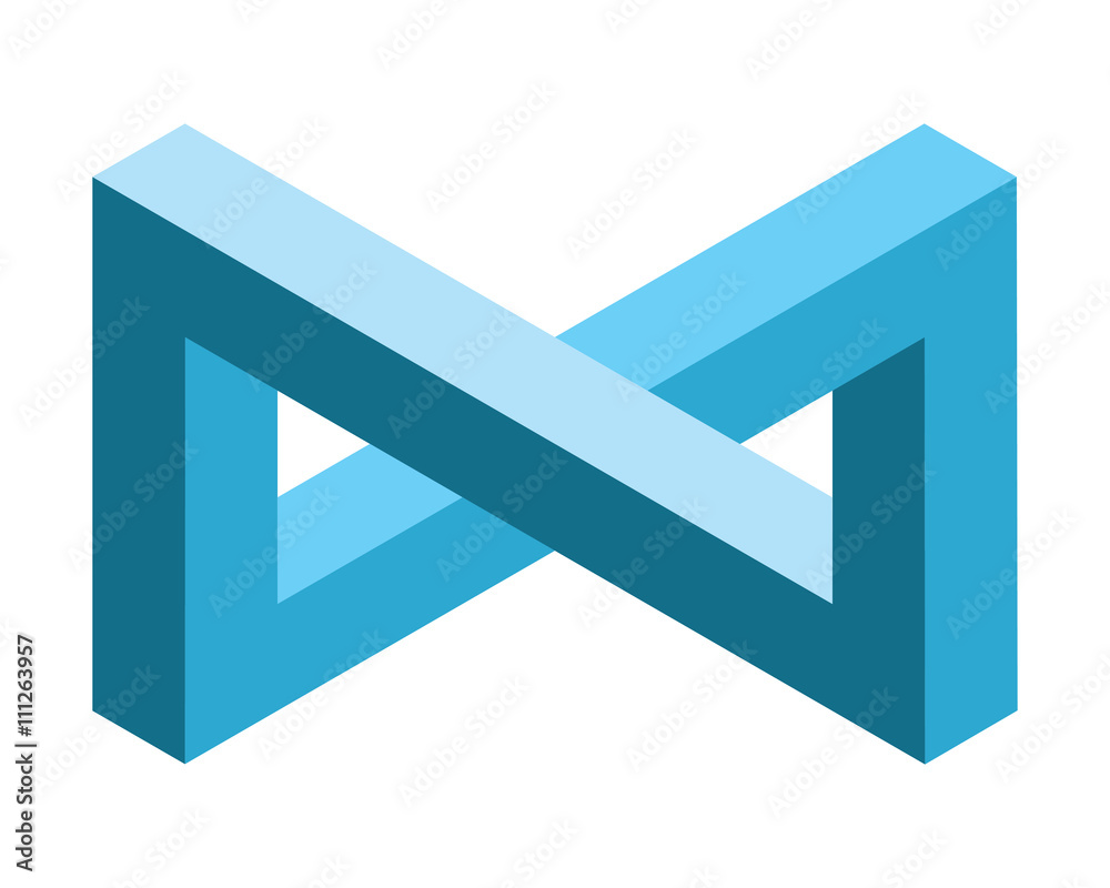 infinite 3d symbol optical illusion isometric vector design Stock ...
