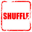 shuffle dance, red rubber stamp with grunge edges