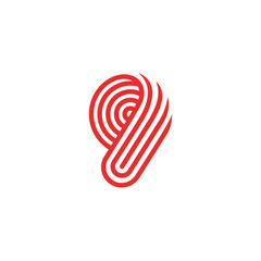 Poster - creative number 9 logo design vector template linear