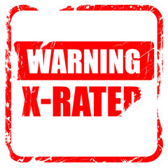 Wall Mural - Xrated sign isolated, red rubber stamp with grunge edges