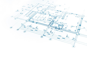 architectural project, floor plan blueprint, construction plan,