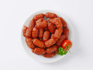 Canvas Print - mini cabanossi sausages