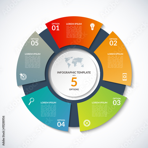 Photographie Vector circle template for infographics