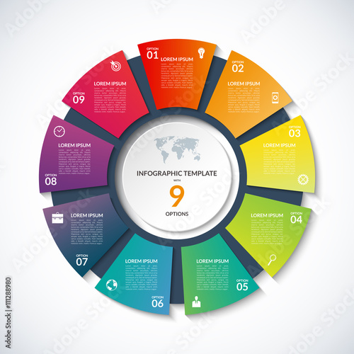 Poster Vector circle template for infographics