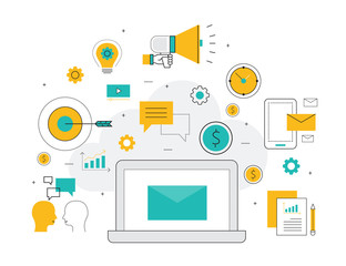 Fototapete -  email marketing content  concept