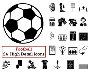 Wall Mural - Set of 24 Football Icons