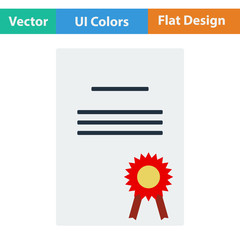 Poster - Flat design icon of Diploma