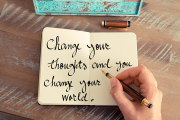 Wall Mural - change your thoughts and you change your world -norman vincent peale