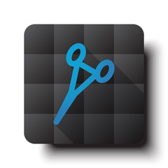 Wall Mural - flat surgical clamps icon on black app button with drop shadow