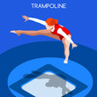 Trampolining Gymnastics Summer Games Icon Set.3D Isometric Gymnast.Sporting Championship International Competition.Sport Infographic Gymnastics Vector Illustration
