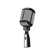 Microphone monochrome icon. Element for logo, label, emblem, bad
