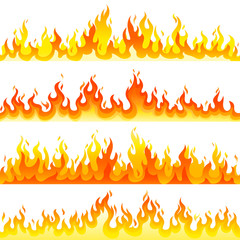 Wall Mural - Red Burning Fire Flame Logo set design vector template.