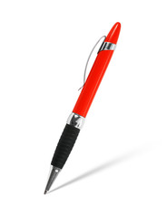 Wall Mural - red pen with shadow on white background