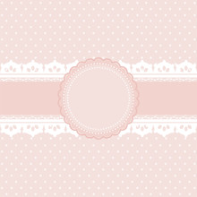 Pink And White Polka Dot Background Vintage Style,