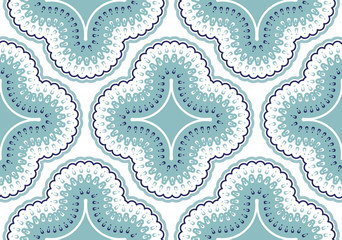 Wall Mural - Luxury Seamless blue oriental pattern vector illustration