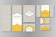 Original business set or menu set with arabic geometric pattern with stars.