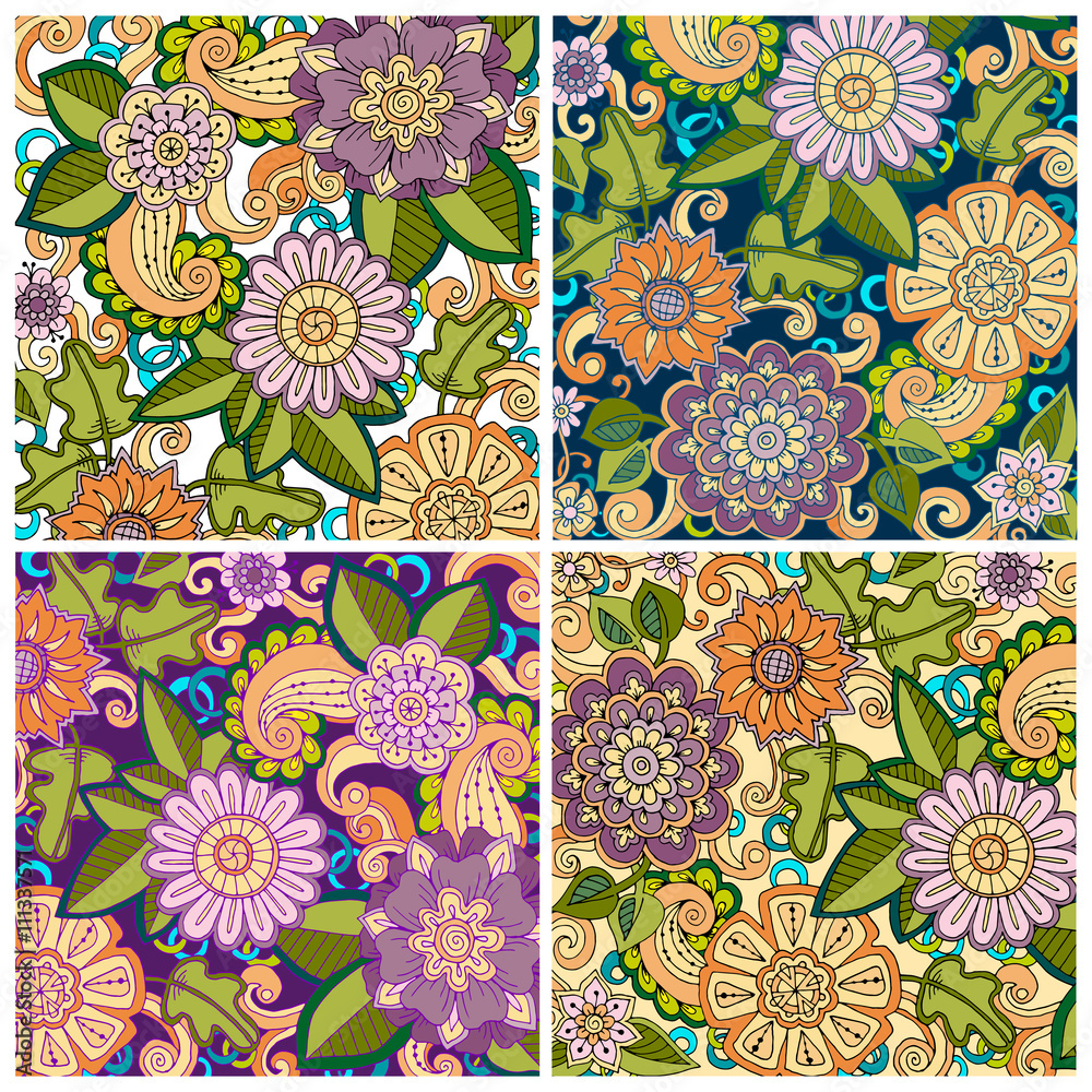 Zentangle Flowers Color