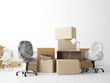 © Africa Studio - Moving cardboard boxes and personal belongings in empty office space