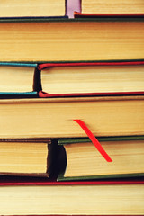 Canvas Print - Pile of books, close-up