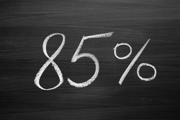 Wall Mural - 85 percent header written with a chalk on the blackboard