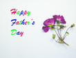 Happy father's day with colorful letter and dried flower.