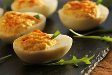 Deviled Eggs With Red Pepper