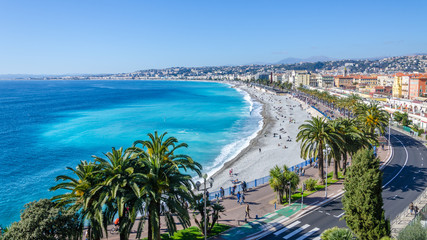 nice visit card view on the bay of angels, france