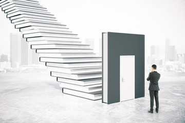 Aufkleber - Education concept thinking businessman
