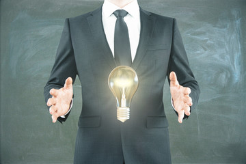 Sticker - Idea concept man holding bulb