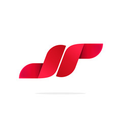Poster - abstract red gradient logo template design elements with shadow, letter n logotype icon isolated on 