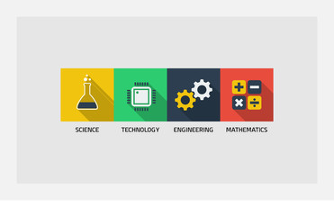 STEM science technology engineering math logo template icon