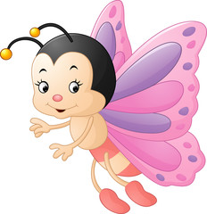 Wall Mural - Cute butterfly cartoon