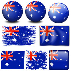 Wall Mural - Australia flag on different item