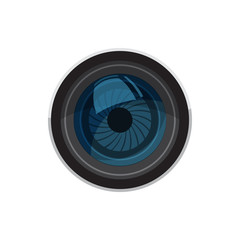 Poster - lens for camera icon, cartoon style