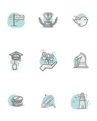 Wall Mural - Colorful concept icons set for personal or company portfolio.