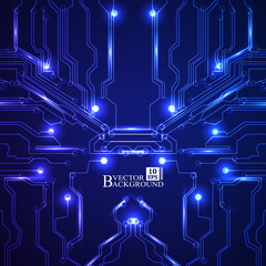 Poster - Circuit board vector blue  background
