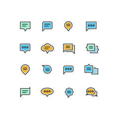 Poster - speech bubble outline color icons for web and mobile application