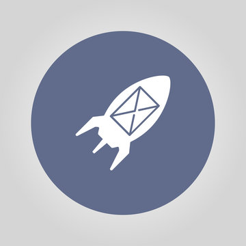 Illustration rocket with an icon.
