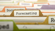 Forecasting Concept on File Label in Multicolor Card Index. Closeup View. Selective Focus. 3D Render. 