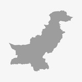 Fototapeta  - Pakistan map in gray on white background