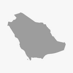 Poster - Saudi Arabia map in gray on a white background