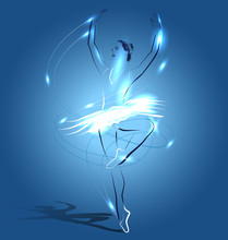 Vector Illustration Of A Dancing Ballerina