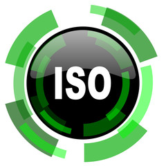 Poster - iso icon, green modern design isolated button, web and mobile app design illustration