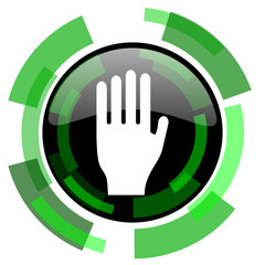 Poster - stop icon, green modern design isolated button, web and mobile app design illustration