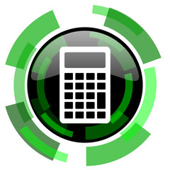 Aufkleber - calculator icon, green modern design isolated button, web and mobile app design illustration
