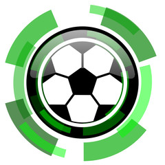 soccer icon, green modern design isolated button, web and mobile app design illustration